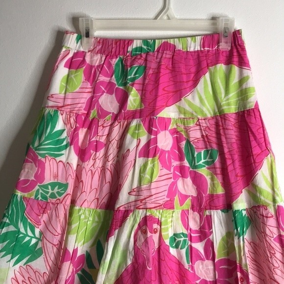 Lilly Pulitzer Ports of Caw Parrot Tiered Skirt colorful beachy size 6P - Picture 2 of 12